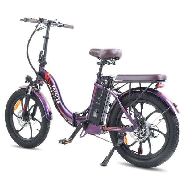 Fafrees F20 Pro hopfällbar elcykel 18AH batteri, 250W motor, 150km räckvidd, 20*3.0 tums fatdäck, SHIMANO 7-växlad -Rosa-lila