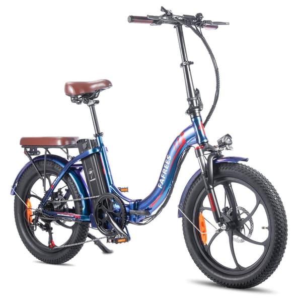 Fafrees F20 Pro hopfällbar elcykel 18AH batteri, 250W motor, 150km räckvidd, 20*3.0 tums fatdäck, SHIMANO 7-växlad - Aurora Blue