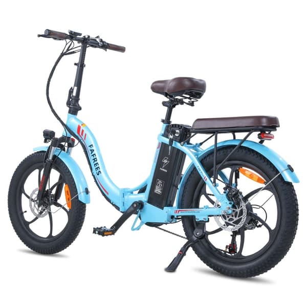 Fafrees F20 Pro hopfällbar elcykel 250W motor, 18AH batteri, 150km räckvidd, 20*3.0 tums fatdäck, SHIMANO 7-växlad - Lake Blue