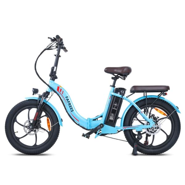 Fafrees F20 Pro hopfällbar elcykel 18AH batteri, 150km räckvidd, 250W motor, 20*3.0 tums fatdäck, SHIMANO 7-växlad - Lake Blue