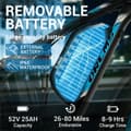 Pikkukuva 6 / 7: Sähköpyörä ORLMS V3, Daul-moottori 52V 2000W, akku 52V 25AH