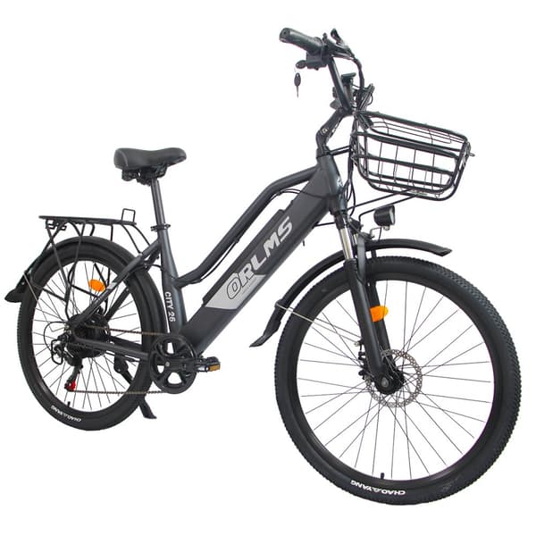 Kaupunkisähköpyörä Orlms City26 500 W moottori, 48 V 15 Ah akku, naisille