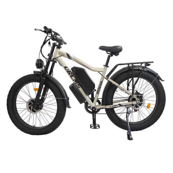 Sähkömaastopyörä Orlms MX500, 2 x 1000 W moottori, 52 V 25 Ah akku, 26", täysjousitus Beige
