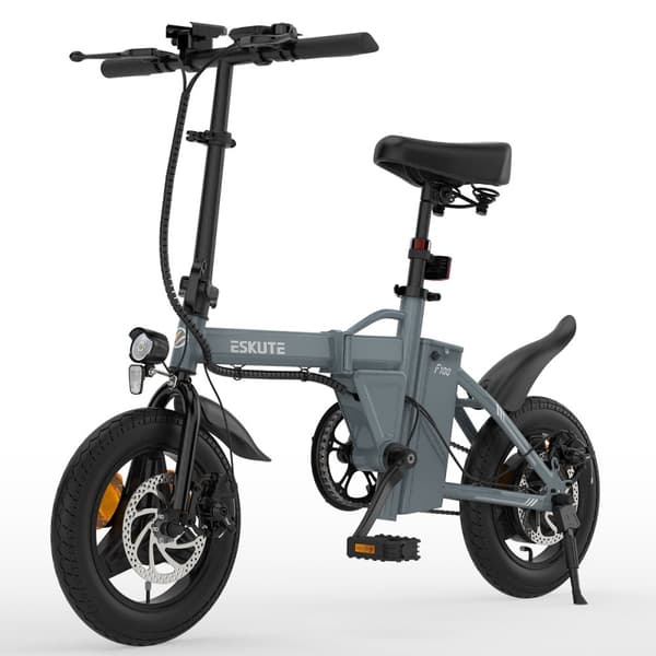 Minikokoinen taittuva sähköpyörä ESKUTE F100, 14", 250 W moottori, 36 V 9 Ah akku, tytöille