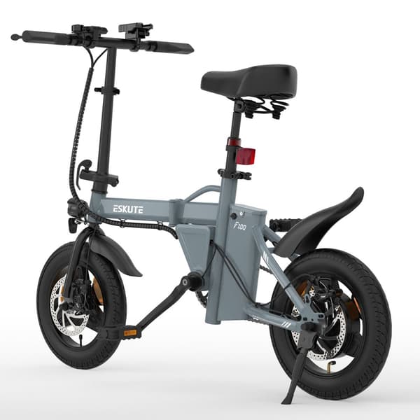 Minikokoinen taittuva sähköpyörä ESKUTE F100, 14", 250 W moottori, 36 V 9 Ah akku, tytöille