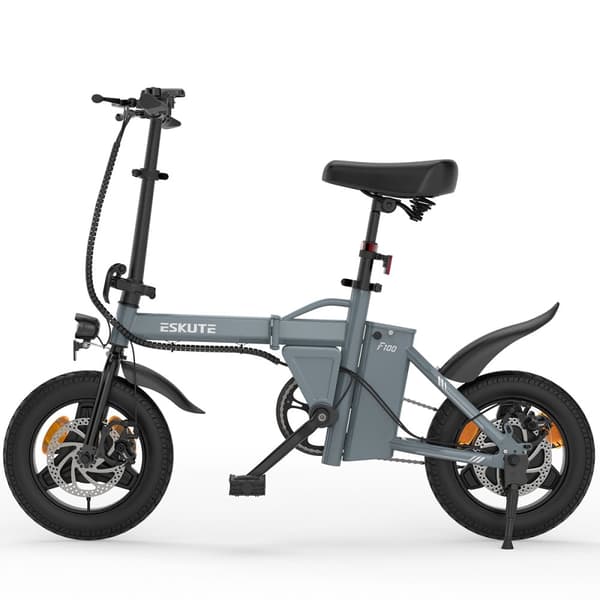 Minikokoinen taittuva sähköpyörä ESKUTE F100, 14", 250 W moottori, 36 V 9 Ah akku, tytöille