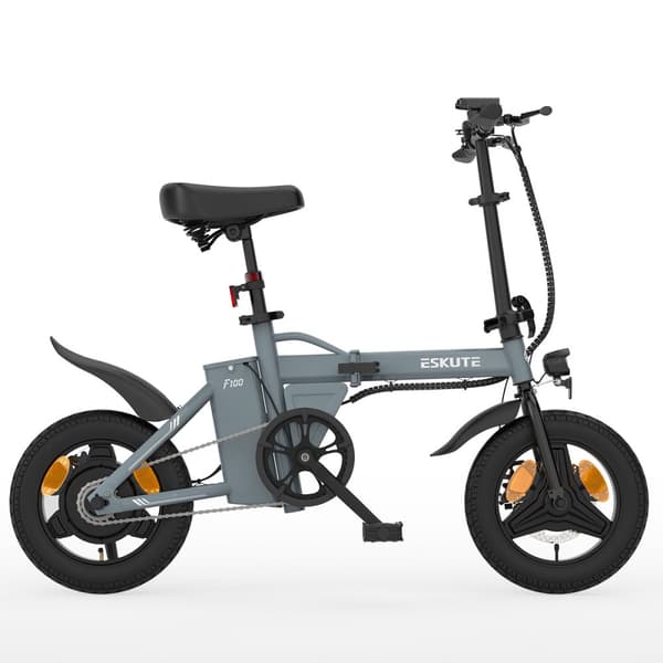 Minikokoinen taittuva sähköpyörä ESKUTE F100, 14", 250 W moottori, 36 V 9 Ah akku, tytöille Harmaa