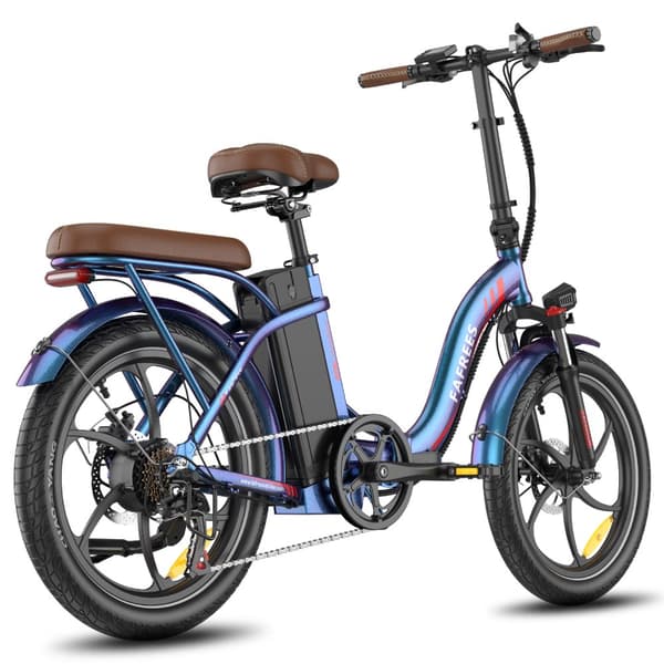 Fafrees F20+ Pro hopfällbar elcykel 22,5AH batteri, 250W motor, 100 km räckvidd, 20*3,0 tums fatdäck, SHIMANO 7-växlad -blå
