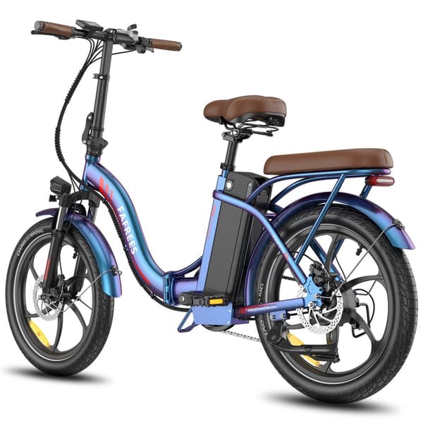 Fafrees F20+ Pro hopfällbar elcykel 22,5AH batteri, 100 km räckvidd, 250W motor, 20*3,0 tums fatdäck, SHIMANO 7-växlad -blå