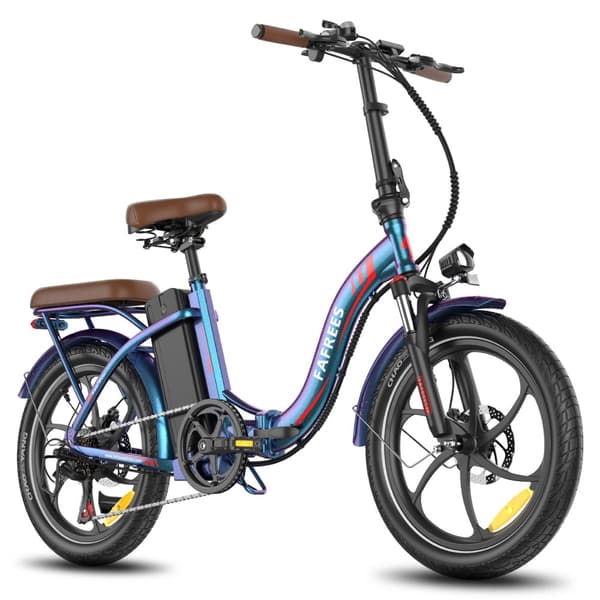 Fafrees F20+ Pro hopfällbar elcykel 22,5AH batteri, 100 km räckvidd, 250W motor, 20*3,0 tums fatdäck, SHIMANO 7-växlad -blå