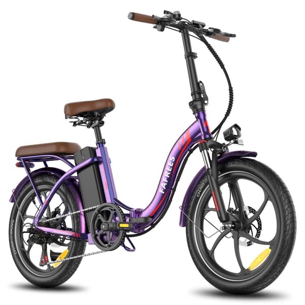 Fafrees F20+ Pro hopfällbar elcykel 250W motor, 22,5AH batteri, 100 km räckvidd, 20*3,0 tums fatdäck, SHIMANO 7-växlad -Purpur
