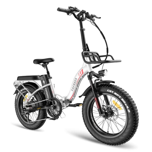 Fafrees F20 Max hopfällbar elcykel 500W motor, 22,5AH batteri, 160 km räckvidd, 20*4,0 tums fatdäck, SHIMANO 7-växlad -vit