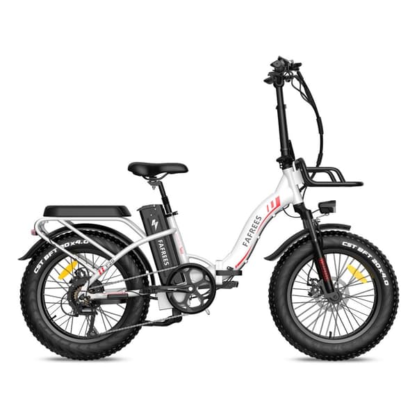 Fafrees F20 Max hopfällbar elcykel 22,5AH batteri, 160 km räckvidd, 500W motor, 20*4,0 tums fatdäck, SHIMANO 7-växlad -vit