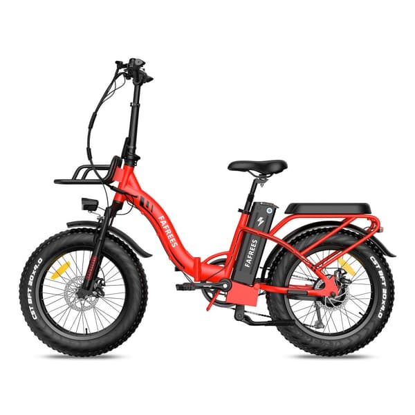 Fafrees F20 Max hopfällbar elcykel 22,5AH batteri, 500W motor, 160 km räckvidd, 20*4,0 tums fatdäck, SHIMANO 7-växlad -röd