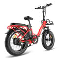 Miniatyrbild 3 av 11: Fafrees F20 Max hopfällbar elcykel 22,5AH batteri, 160 km räckvidd, 500W motor, 20*4,0 tums fatdäck, SHIMANO 7-växlad -röd