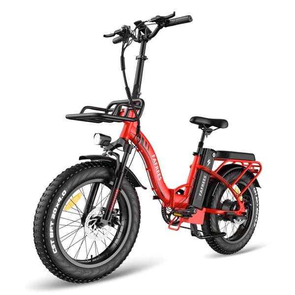 Fafrees F20 Max hopfällbar elcykel 22,5AH batteri, 160 km räckvidd, 500W motor, 20*4,0 tums fatdäck, SHIMANO 7-växlad -röd