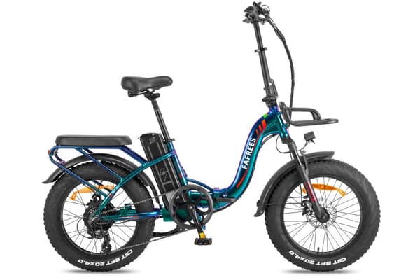 Fafrees F20 Max hopfällbar elcykel 22,5AH batteri, 500W motor, 160 km räckvidd, 20*4,0 tums fatdäck, SHIMANO 7-växlad -Aurora Green