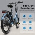 Miniatyrbild 4 av 11: Fafrees F20 Light hopfällbar elcykel 16,75AH batteri, 120 km räckvidd, 250W motor, 20*1,95 tums fatdäck, SHIMANO 7-växlad -Monza Röd