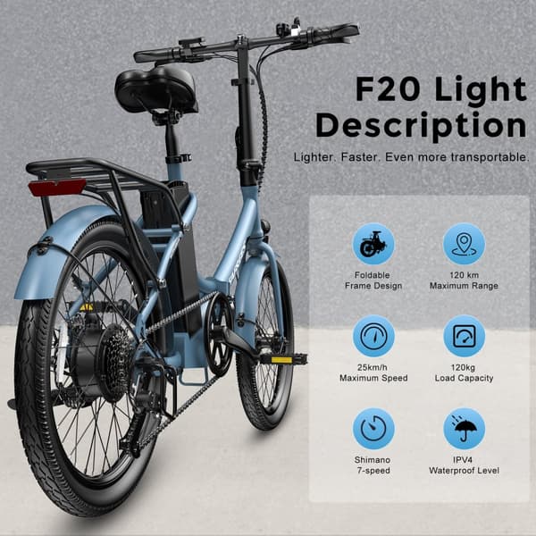 Fafrees F20 Light hopfällbar elcykel 16,75AH batteri, 120 km räckvidd, 250W motor, 20*1,95 tums fatdäck, SHIMANO 7-växlad -Monza Röd