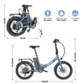 Miniatyrbild 10 av 11: Fafrees F20 Light hopfällbar elcykel 16,75AH batteri, 120 km räckvidd, 250W motor, 20*1,95 tums fatdäck, SHIMANO 7-växlad -Monza Röd