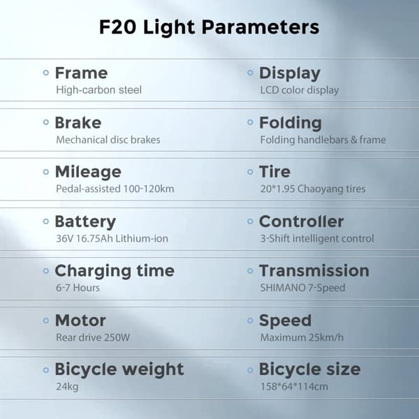 Fafrees F20 Light hopfällbar elcykel 16,75AH batteri, 120 km räckvidd, 250W motor, 20*1,95 tums fatdäck, SHIMANO 7-växlad -Monza Röd