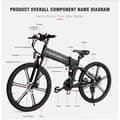 Miniatyrbild 3 av 4: SAMEBIKE LO26-II elcyklar 26 tums mountainbike elcyklar 21 hastigheter Pedelec mountainbike
