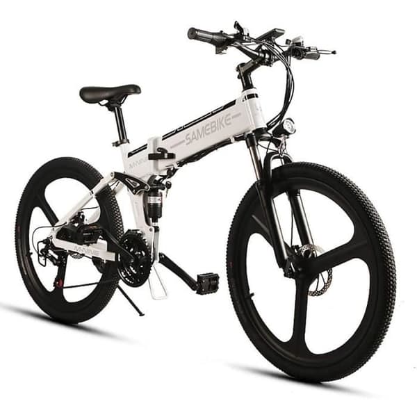 SAMEBIKE LO26 elcykel 48V 350W motor 3 lägen 26 tums hopfällbart litiumbatteri vitt