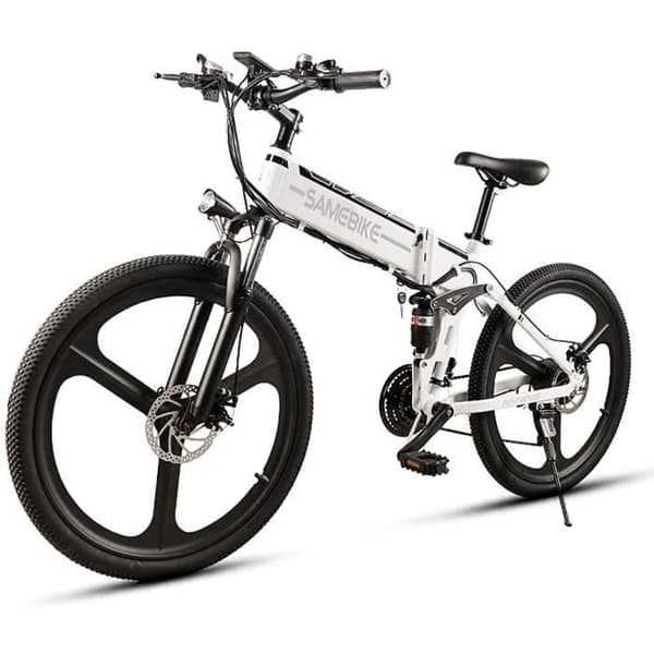 SAMEBIKE LO26 elcykel 48V 350W motor 3 lägen 26 tums hopfällbart litiumbatteri vitt