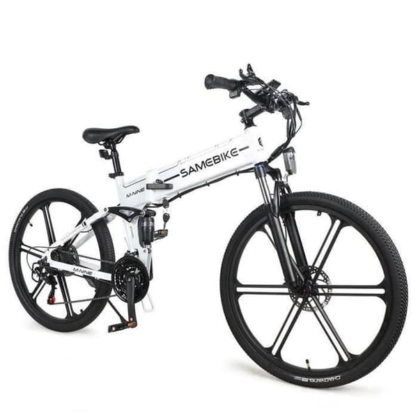 Samebike LO26-II hopfällbar och bärbar smart elektrisk moped 500W motor 26 tums däck - vit