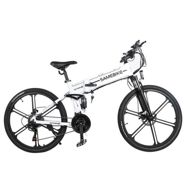 Samebike LO26-II hopfällbar och bärbar smart elektrisk moped 500W motor 26 tums däck - vit