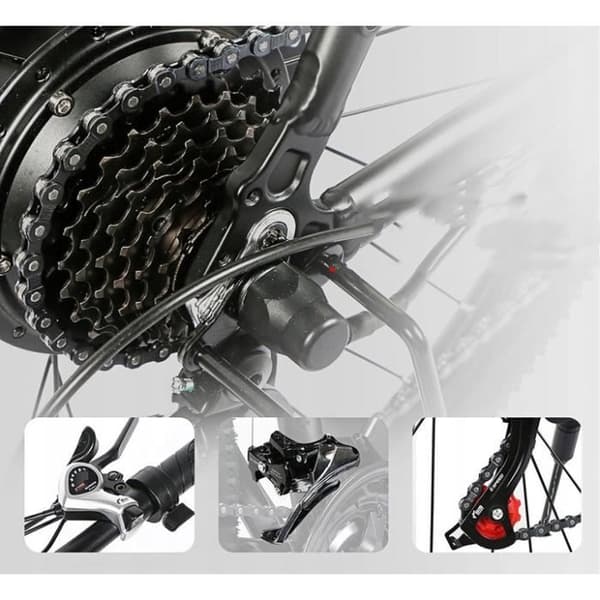 Samebike SY26-FT elcykel 10AH 36V 32KM-H 350W 18 tums ram 26" aluminiumhjul Vit
