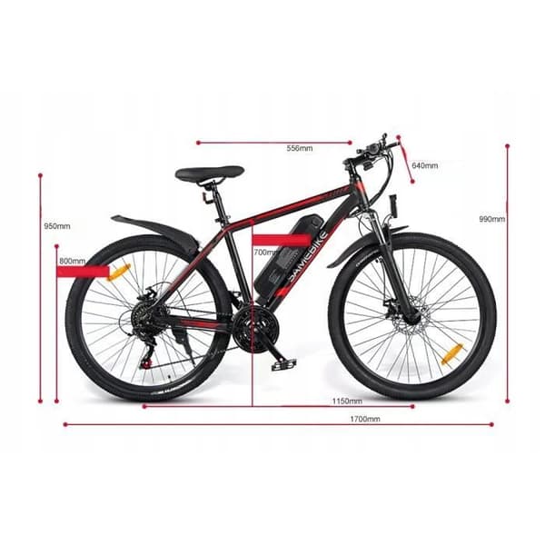 Samebike SY26-FT elcykel 10AH 36V 32KM-H 350W 18 tums ram 26" aluminiumhjul Vit