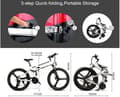 Miniatyrbild 4 av 5: SAMEBIKE Elcykel E-Bike hopfällbar cykel 26 tum 48 V 10 Ah löstagbart batteri Maximal räckvidd Upp till 50-100 km 21 hastigheter