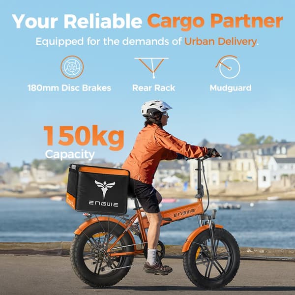 ENGWE EP-2 Boost Hopfällbar Elcykel, 20''* 4'' Terrängdäck, 48V13Ah Löstagbart Batteri, Räckvidd Upp till 120 km