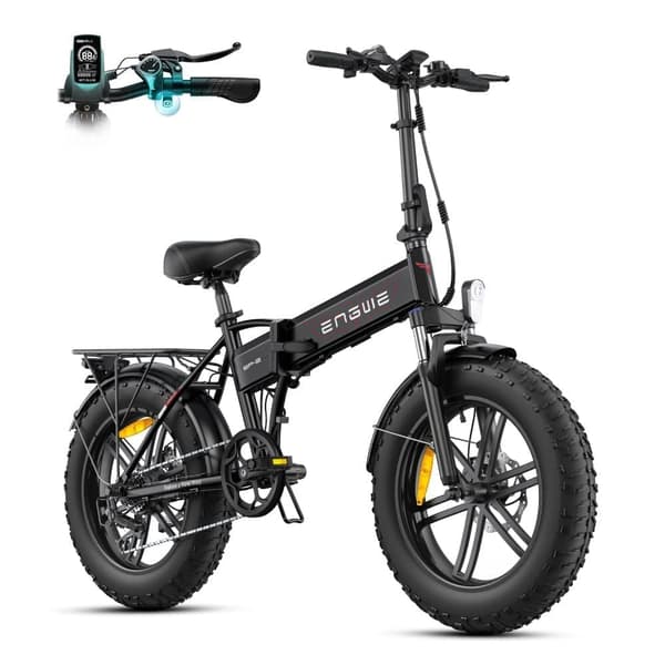 ENGWE EP-2 Boost Hopfällbar Elcykel, 20''* 4'' Terrängdäck, 48V13Ah Löstagbart Batteri, Räckvidd Upp till 120 km