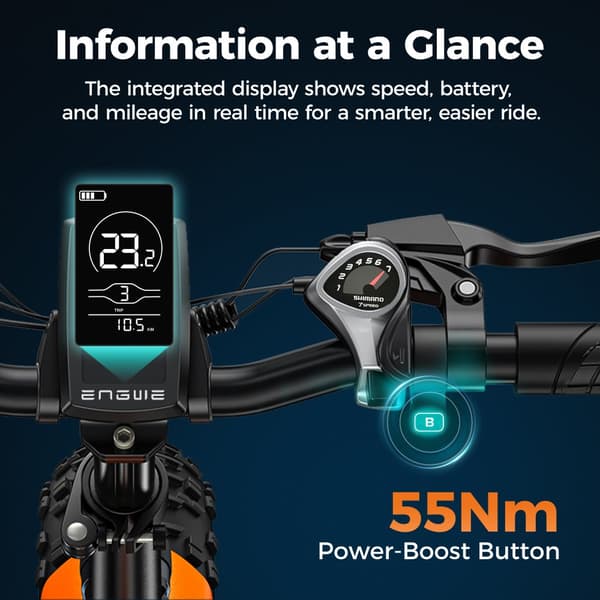 ENGWE EP-2 Boost taitettava sähköpyörä, 20 ''* 4 '' maastorenkaat, 48V13Ah irrotettava akku, kantama jopa 120 km