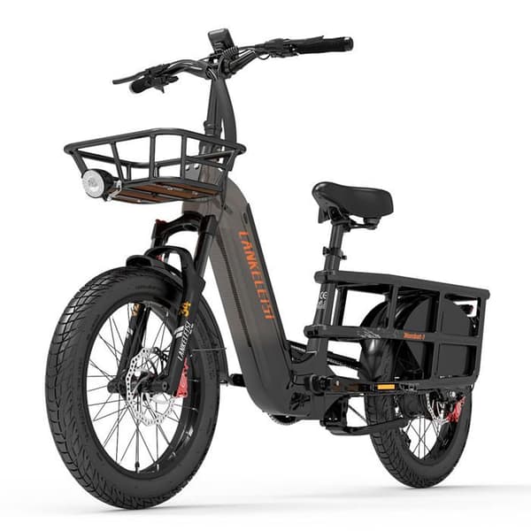 Elcykel Lankeleisi Wombat-1 Longtail med moment sensor, Samsung-batteri 20 Ah, motor 1000 W, grå