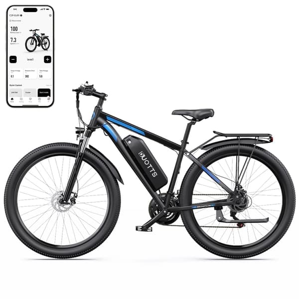 DUOTTS C29 aikuisten off-road sähköpyörä, 750W moottori, 15AH akku, 21 nopeutta, Bluetooth-yhteyssovellus, yksi- ja kaksiakkuvaihtoehtoja. Single battery
