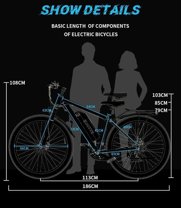 DUOTTS C29 Adult 750W sähköpyörä, 15AH akku, 21 nopeutta, 29*2,1 tuuman renkaat, takavalo, ajovalo, takateline.