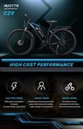 Miniatyrbillede 8 af 11: DUOTTS C29 29'' elektrisk mountainbike til voksne, 100 km udholdenhed, 15AH batteri, 750W motor, 21 gear, egnet til højde: 170-200 cm