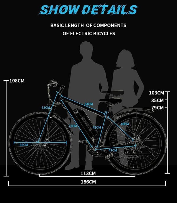 DUOTTS C29 750W sähköinen maastopyörä, 15AH akku, Shimano 21-nopeuksinen, sopii aikuisille, hydraulinen jarru