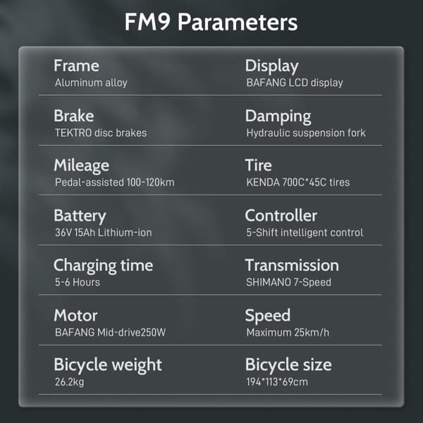 Fafrees FM9 elcykel 15AH batteri, 120 km räckvidd, 250W motor, 700C × 45C däck, SHIMANO 7 växlar -Mörkgrön