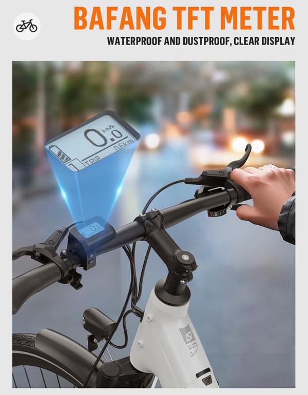 OneSport OT07 kaupunkisähköpyörä, 250W keskelle asennettu Bafang-moottori, 10.4AH akku, 25KM/H, ilman kaasua.