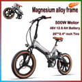 Pikkukuva 1 / 9: MIHOGO RX 2.4  fuld affjedret elcykel, 500W motor, 12,8AH batteri, stel i magnesiumlegering, 20*2,4 dæk, foldbar, 7 gear
