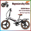 Pikkukuva 1 / 10: MIHOGO RX 2.4 20'' täysjousitettu sähköpyörä, 500 W moottori, 12,8 Ah akku, magnesiumseosrunko, 20 * 2,4 renkaat, taitettava, 7 vaihdetta