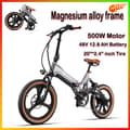 Pikkukuva 1 / 9: MIHOGO RX 2.4 20'' täysjousitettu sähköpyörä, 500 W moottori, 12,8 Ah akku, magnesiumseosrunko, 20*2,4 renkaat, taitettava