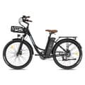 Miniatyrbild 1 av 11: FAFREES F26 Lasting elcykel 250W motor, 20,3AH batteri, 200 km räckvidd, 26*1,95 tums däck, SHIMANO 7-växlad -svart