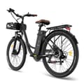 Miniatyrbild 3 av 11: FAFREES F26 Lasting elcykel 20,3AH batteri, 200 km räckvidd, 250W motor, 26*1,95 tums däck, SHIMANO 7-växlad -svart