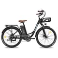 Miniatyrbild 2 av 11: FAFREES F26 Lasting elcykel 20,3AH batteri, 200 km räckvidd, 250W motor, 26*1,95 tums däck, SHIMANO 7-växlad -svart