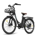 Miniatyrbild 1 av 11: FAFREES F26 Lasting elcykel 20,3AH batteri, 200 km räckvidd, 250W motor, 26*1,95 tums däck, SHIMANO 7-växlad -svart